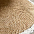 Redondo círculo de cânhamo de cânhamo tapete de tapete de tapete de tapete